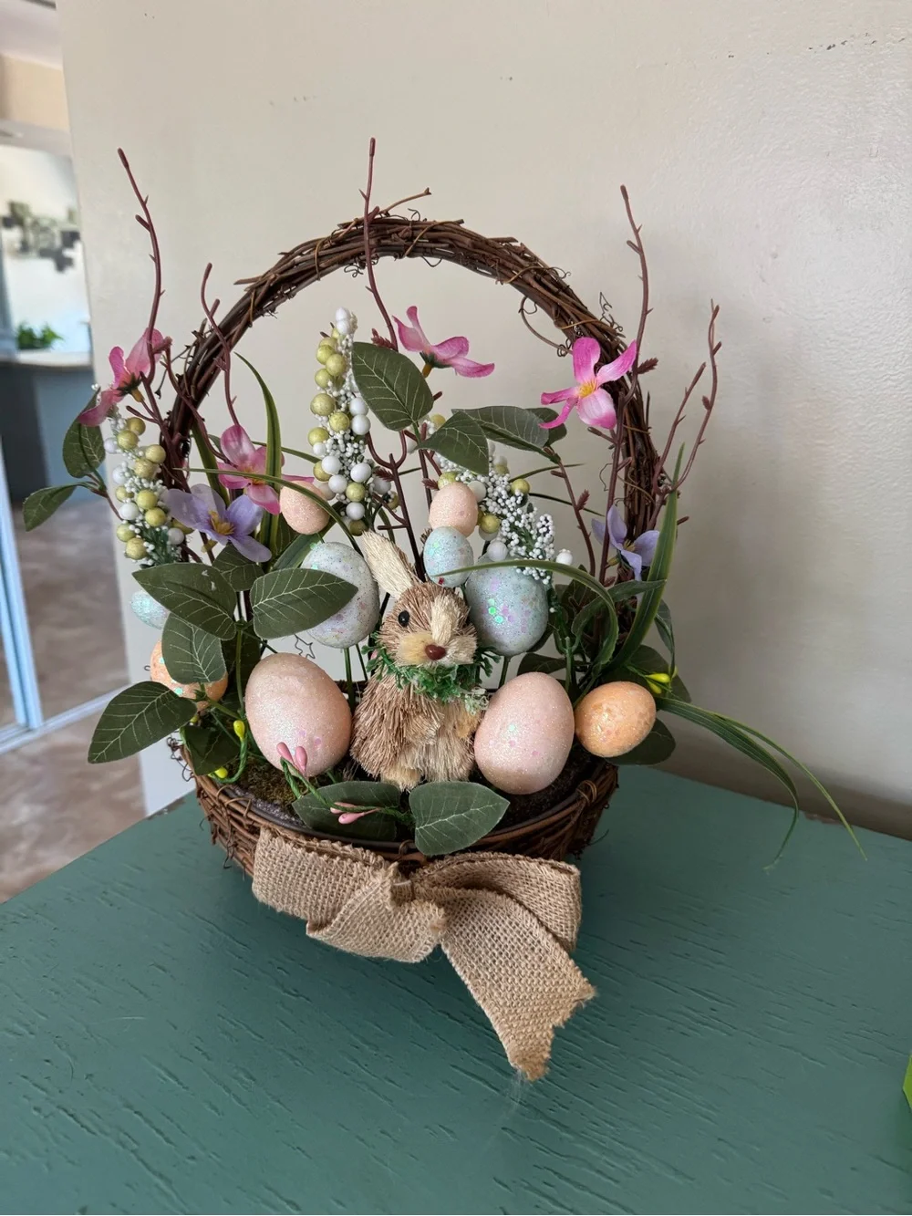 Spring Bunny Door or Table Basket